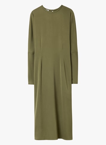Solid straight midi dress with open back FILIPPA K Green